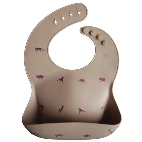 Śliniak silikonowy Safari Tan / Mushie