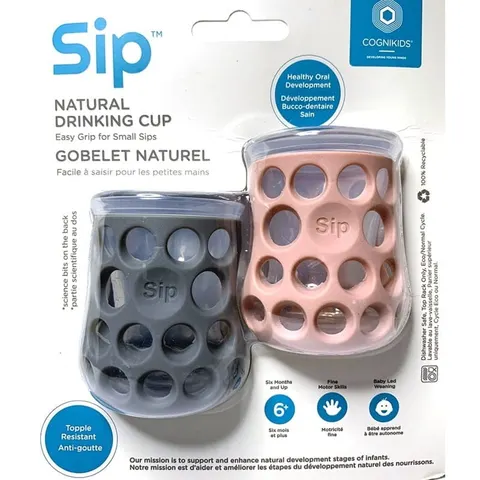 Sensoryczne kubeczki do nauki picia dla niemowląt SLATE-BLUSH / CogniKids Sip