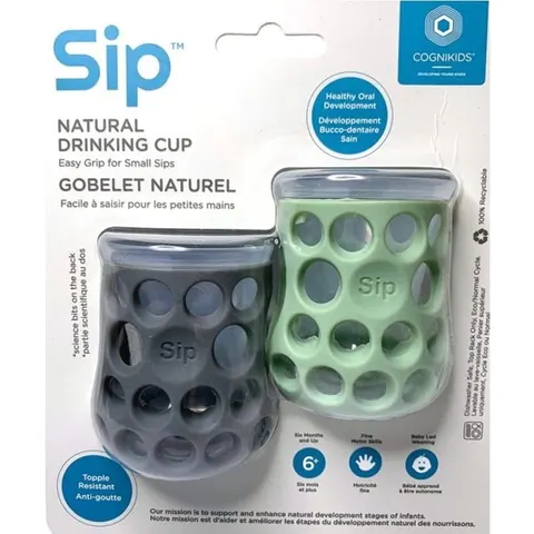 Sensoryczne kubeczki do nauki picia dla niemowląt SLATE-SAGE / CogniKids Sip