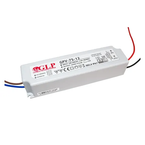 Zasilacz stałonapieciowy 75W 12VDC 6A plastic case IP67; GLOBAL LEADER POWER