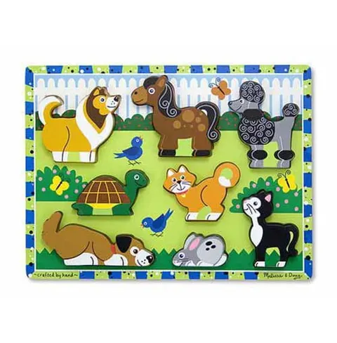 Melissa and Doug, Układanka drewniana – Zwierzaki domowe
