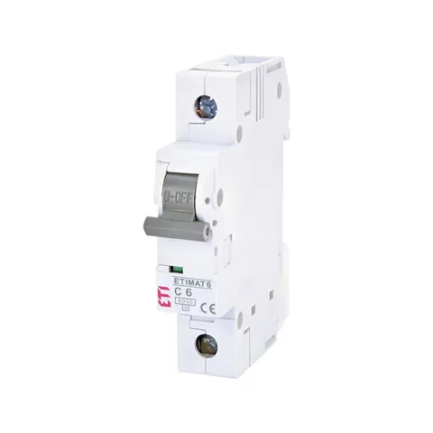 Wyłącznik nadprądowy 1P C 6A 6kA AC, ETIMAT 6 1p C6; 002141512, ETI POLAM
