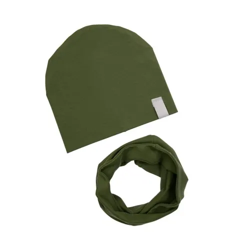 Czapka z kominem wiosenno-jesienna KHAKI / UL&KA