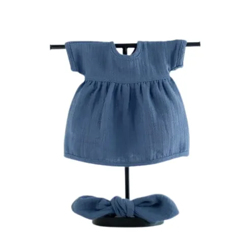 Sukienka i opaska dla lalki Miniland - Pin Up Navy Blue rozmiar 38