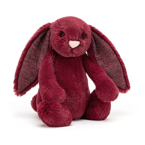 Króliczek burgundowy błyszczące uszka 31 cm / Jellycat