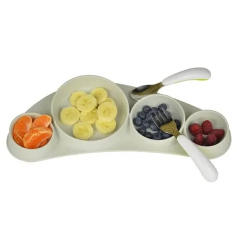 Silikonowy talerz Tiny Tapas - Light Grey / Koo-di
