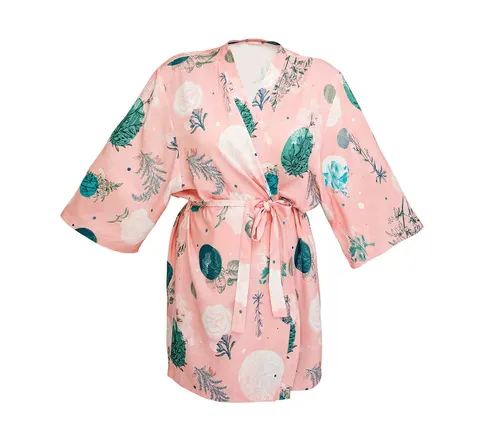 Szlafrok kimono bambusowe - Rose Garden / Lullalove