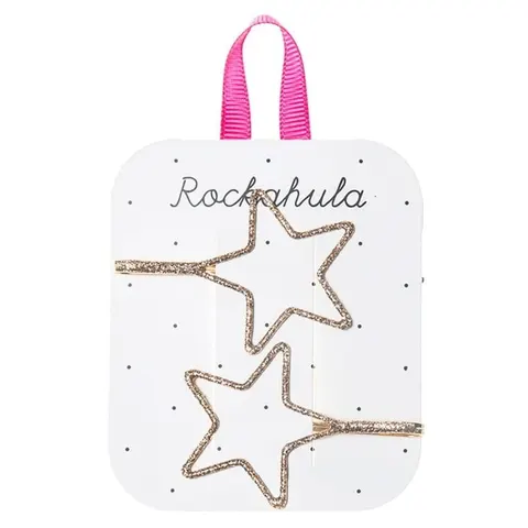 Wsuwki do włosów Starry Cut out Glitter Gold / Rockahula Kids