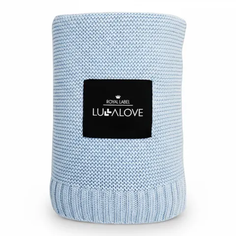 Duży koc bambusowy 120x100 cm - baby blue / Lullalove