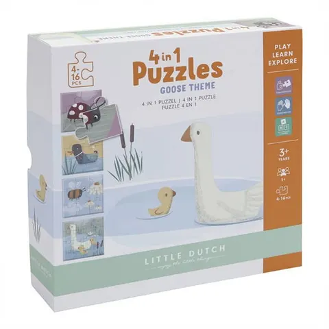 Puzzle 4 rodzaje zwierzątek / Little Dutch LD4754