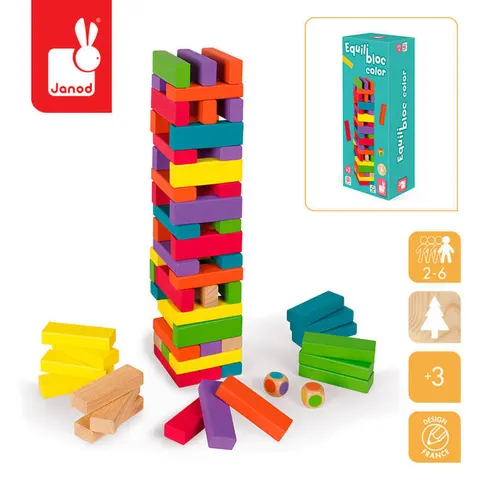 Gra Jenga z kolorami Equilibloc / Janod J02012