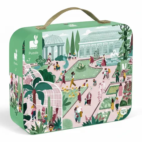 Puzzle w walizce Ogród botaniczny 200 elementów 7+ / Janod