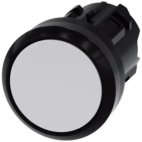 Przycisk 22mm okrągły tworzywo biały płaski z samopowrotem SIRIUS ACT; 3SU1000-0AB60-0AA0 SIEMENS