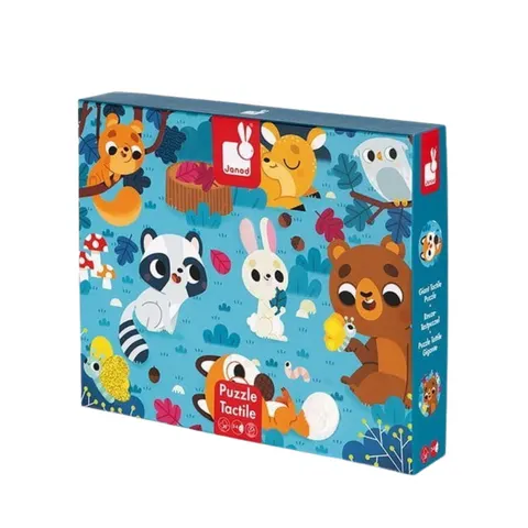 Puzzle sensoryczne 20 elementów Leśne zwierzęta / Janod