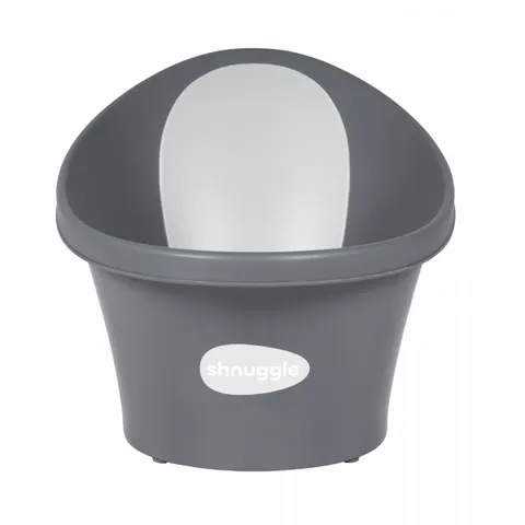 Wanienka z odpływem i piankowym oparciem - slate grey / Shnuggle Baby
