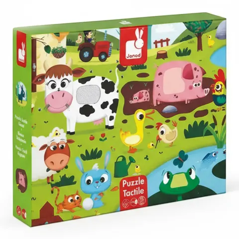 Puzzle sensoryczne 20 elementów Farma / Janod J02772