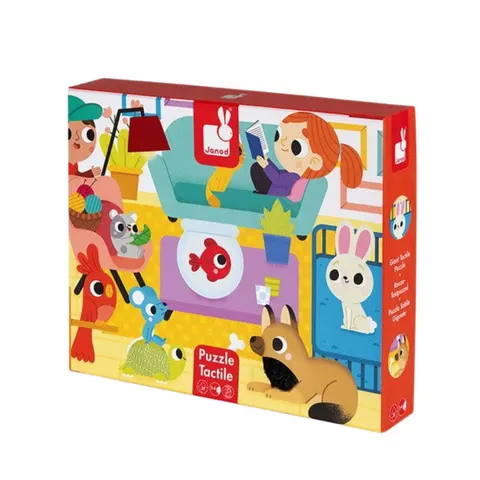 Puzzle sensoryczne 20 elementów Zwierzęta domowe / Janod J02686