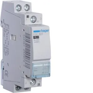 Stycznik 230VAC 1NO+1NC 25A AC-7a/b modułowy 1M; ESC227, HAGER