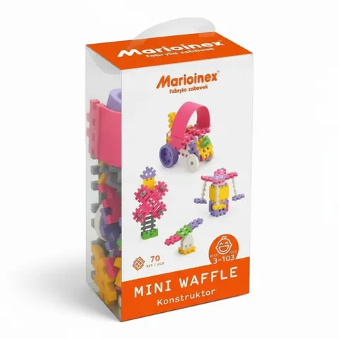 Klocki waffle MINI konstruktor dziewczynka 70 szt. / Marioinex