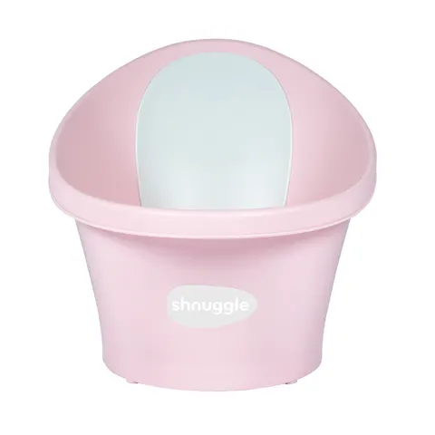Wanienka z odpływem i piankowym oparciem - pink / Shnuggle Baby