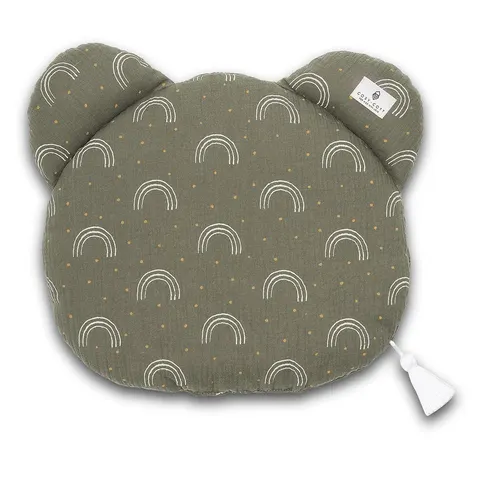 Płaska poduszka muślinowa MIŚ - Rainbow Khaki / Cosy Cott