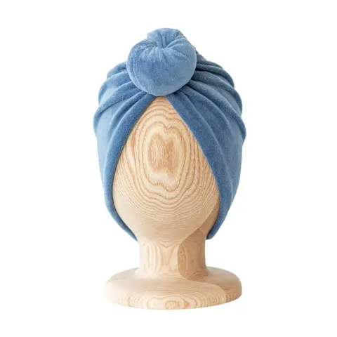 Turban No.2 Velvet Dusty Blue / Looks by Luks