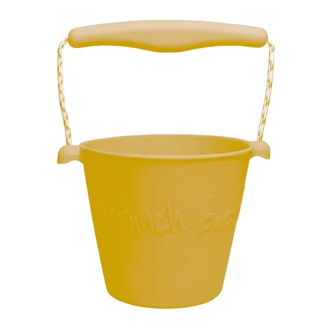 Składane wiaderko do wody i piasku Scrunch Bucket - Musztardowy