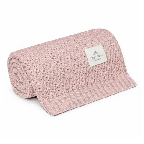 Bambusowy kocyk powder pink 80x100 - chain / My Memi