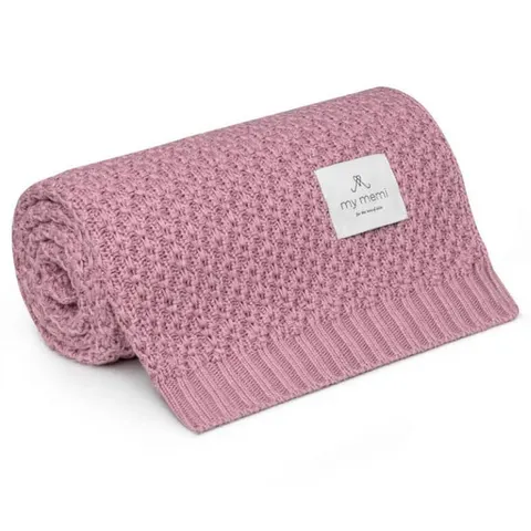 Bambusowy kocyk vintage pink 80x100 - chain / My Memi