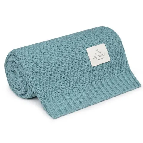 Bambusowy kocyk teal 80x100 - chain / My Memi