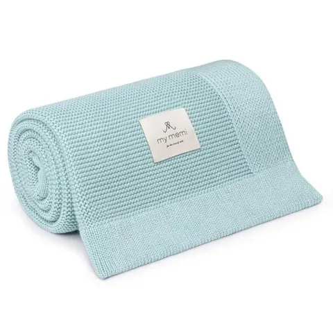 Bambusowy kocyk vintage mint 80x100 - classic / My Memi