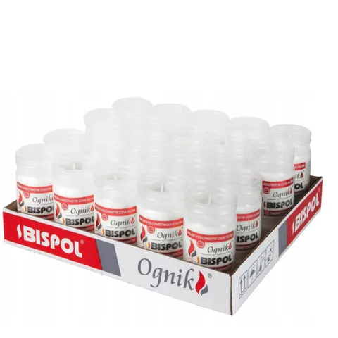 BISPOL Wkład do zniczy parafinowy OGNIK WP2 48h, 24 szt