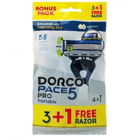 DORCO PACE 5 PRO Jednorazowa maszynka do golenia dla mężczyzn, 4 szt