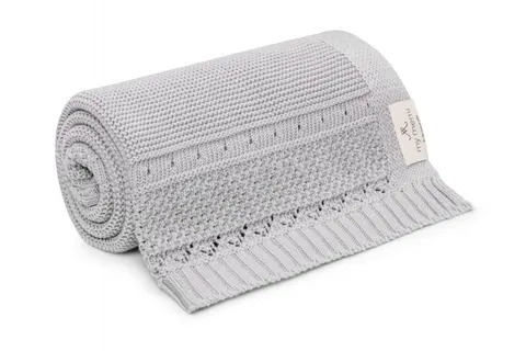 Kocyk z bawełny organicznej 80x100 light grey / My Memi