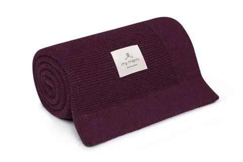 Bambusowy kocyk burgundy 80x100 - classic / My Memi