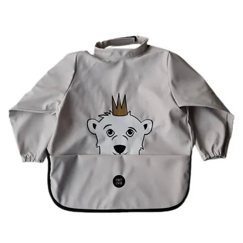 Śliniak z rękawkami Miś - grey / Baby Livia