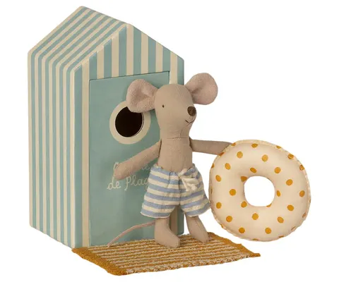 Myszka plażowa 11cm - Little brother in Cabin de Plage / Maileg
