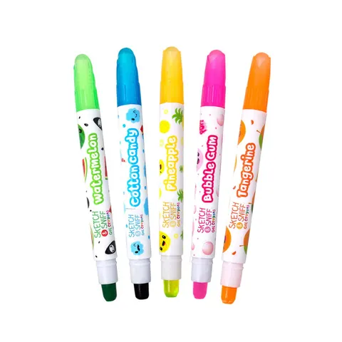 Pachnące żelowe kredki Sketch & Sniff, 5 kredek. Owocowe zapachy / Scentco