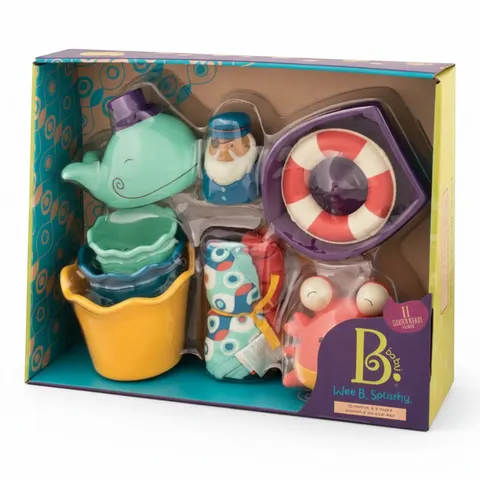 Wee B. Splashy – zestaw prezentowy do kąpieli dla niemowląt / B.Toys BX1568Z