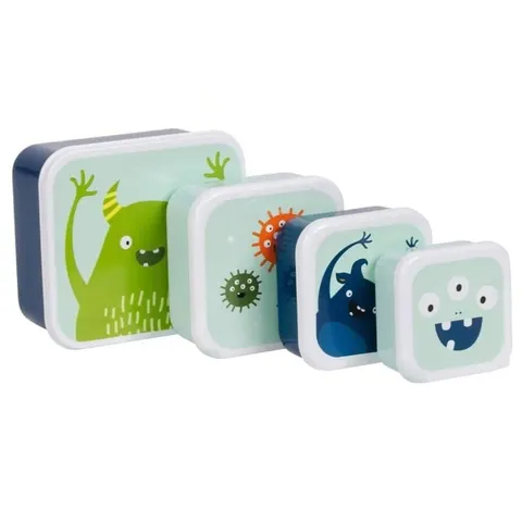 Lśniące Lunchboxy śniadaniówki MONSTERS 4szt. / A Little Lovely Company