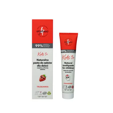 Naturalna pasta do zębów dla dzieci Kids 3+ Truskawka 75ml / 4Organic