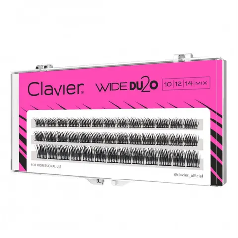 CLAVIER Kępki rzęs WIDE DU2O, MIX 10-12-14 mm