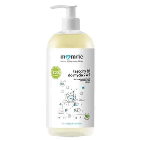 Łagodny żel do mycia 2 w 1 z pompką, 500 ml / MomMe