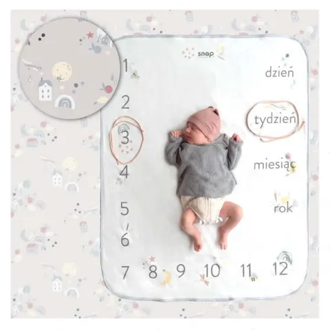 Foto-Kocyk BABY GREY / Snap the moment