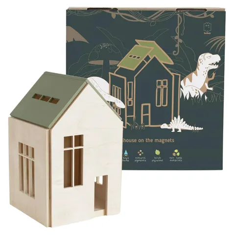 Domek dla lalek z magnesami L - khaki / Babai
