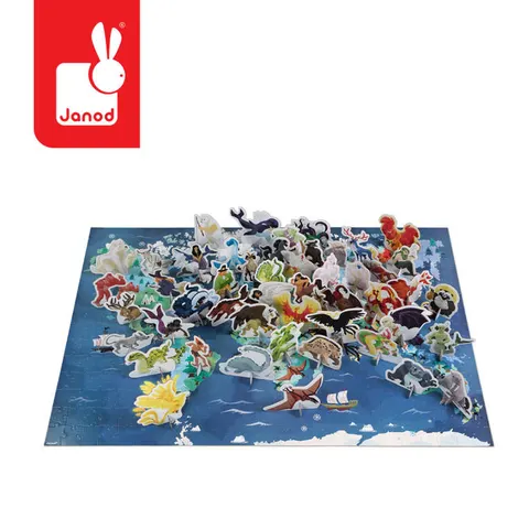 Puzzle edukacyjne z figurkami 3D Legendy i mity 350 elementów 7 + / Janod J02677