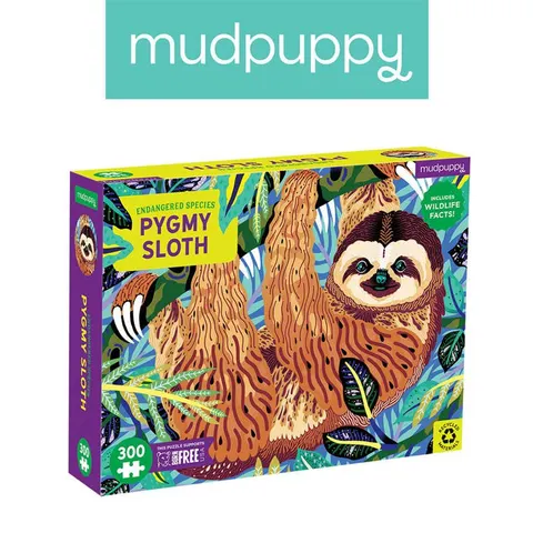 Puzzle edukacyjne Zagrożone gatunki - Leniwiec karłowaty 300 elementów 7+ / Mudpuppy
