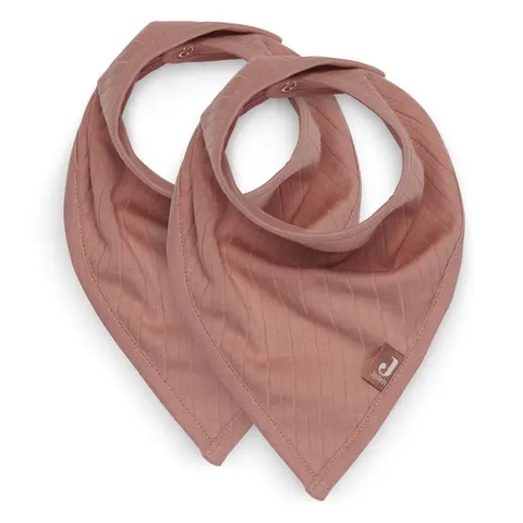 2 śliniaki bandany BASIC Stripe Rosewood / Jollein