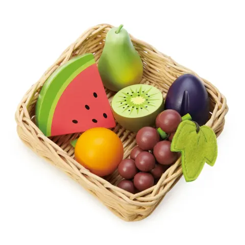 Wiklinowy koszyk z owocami, Tender Leaf Toys