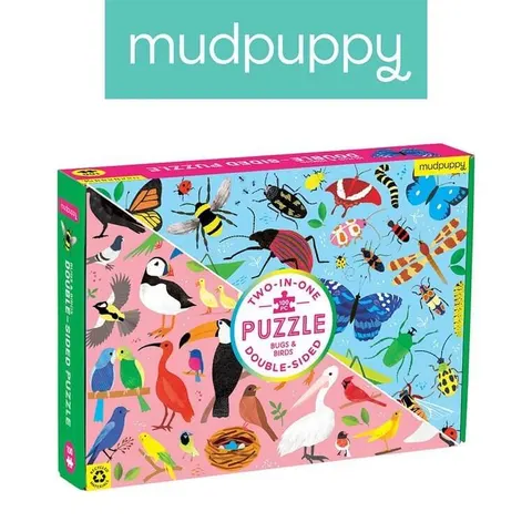 Puzzle dwustronne Robaki i ptaki 100 elementów 6+ / Mudpuppy